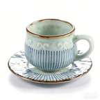 (Set of Two) Japanese Tea Cup With Handle And Saucer