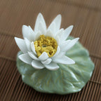 Lotus Flower And Leaf Porcelain Tea Pet