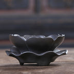 黑陶莲花茶漏