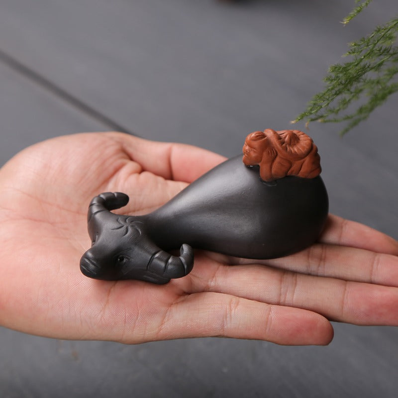 宜兴紫砂牛童茶宠