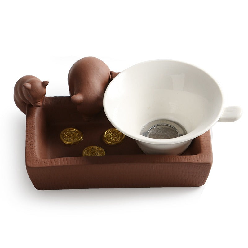 宜兴紫砂小猪茶宠
