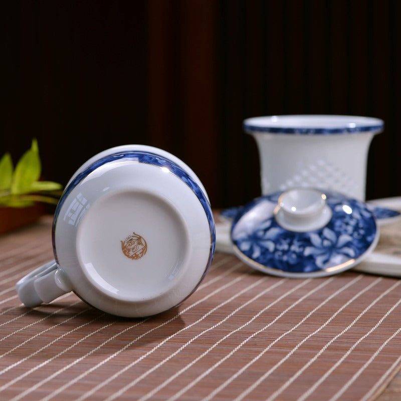 青花瓷中式茶杯