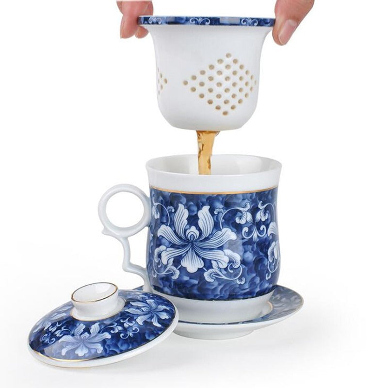 青花瓷中式茶杯