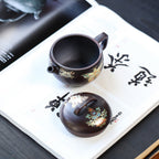 Yixing Purple Clay Enamel Butterfly Teapot