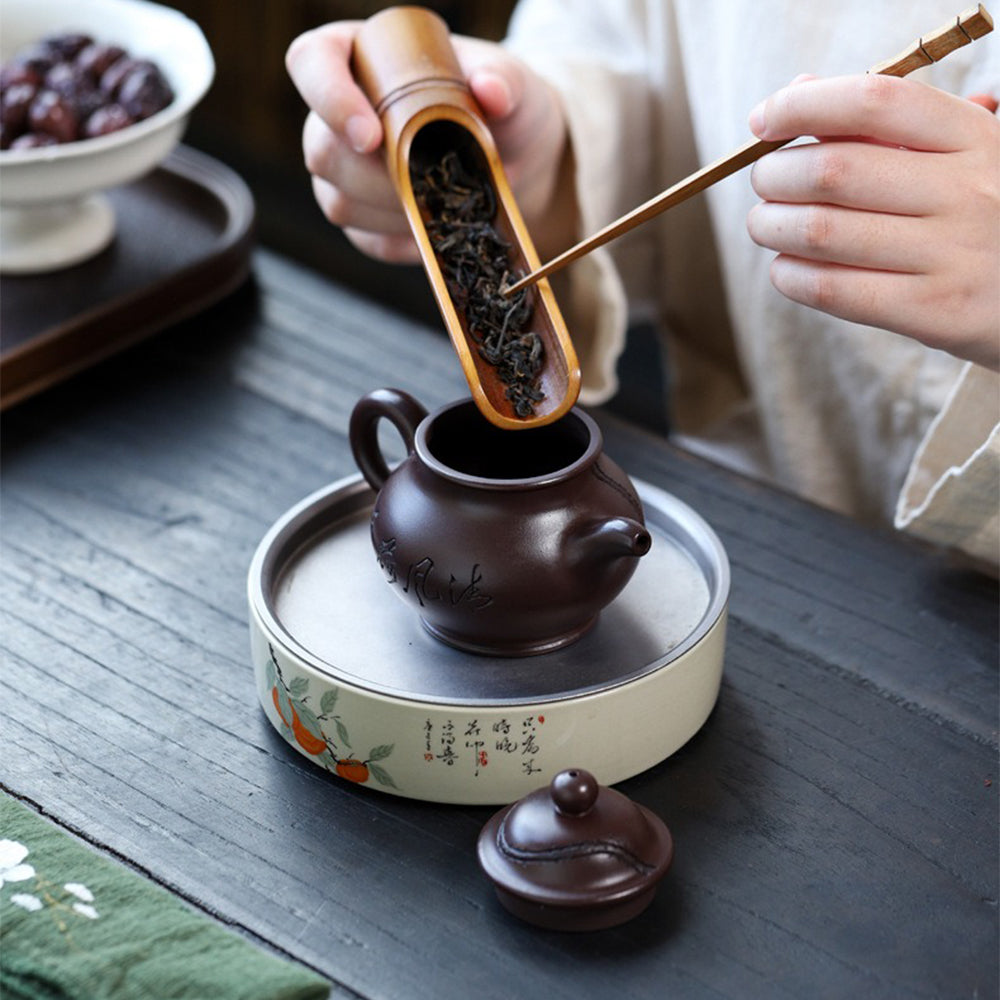 Yixing Purple Clay Lotus Teapot