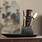 Ceramic Boat Tea Utensil Set With Monk