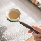 Ebony Tea Utensils Set With Lotus Ceramic Holder