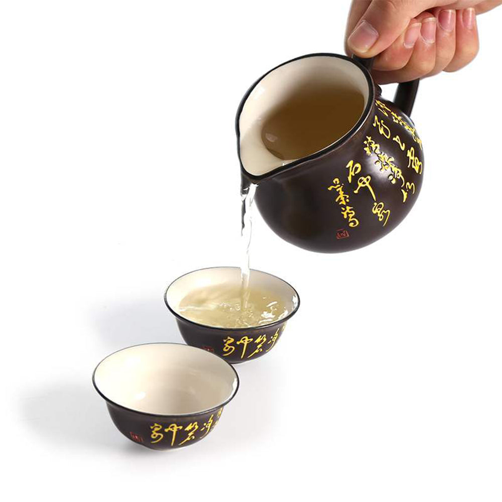 Tang Peom Tea Set With Maitreya Buddha Tea Tray