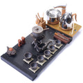 Stone Mill Tea Set With Black Gold Stone Tea Tray