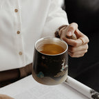 Moon Night Deer Chinese Tea Cup With Infuser