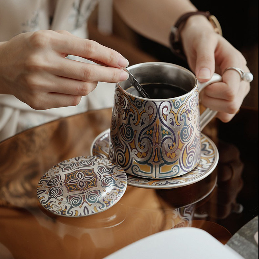 中国敦煌镀银茶杯