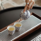 Chinese Silver-Gilt Blue And White Porcelain Teapot