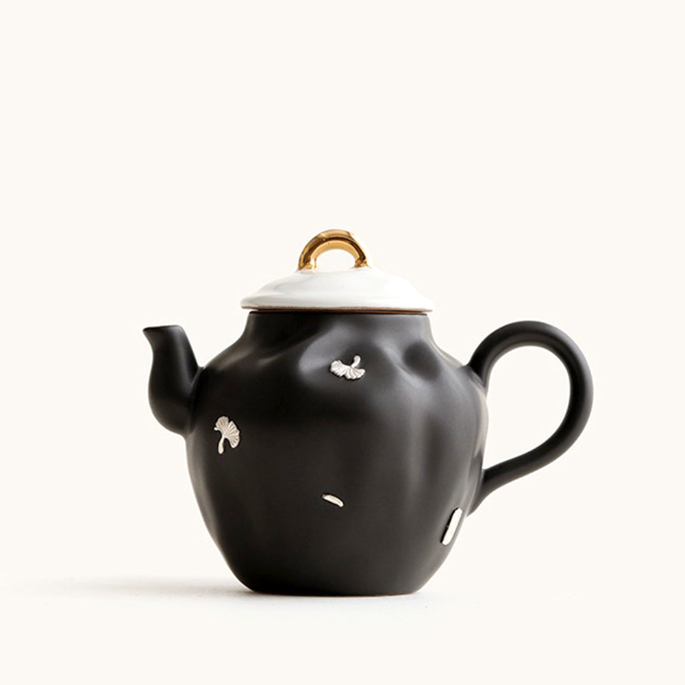 Irregular Black Ceramic Chinese Teapot