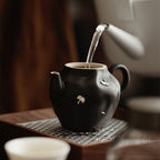 Irregular Black Ceramic Chinese Teapot