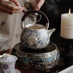 Silver-Gilt Blue And White Porcelain Chinese Teapot