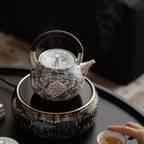 Silver-Gilt Blue And White Porcelain Chinese Teapot