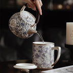 Silver-Gilt Blue And White Porcelain Chinese Teapot
