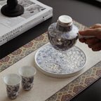 青花瓷侧把茶壶