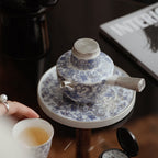 青花瓷侧把茶壶