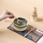 Japanese Kiln Changed Green Matcha Tea Set