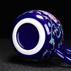 Enamel Porcelain Chinese Tea Set With Inner Sterling Silver