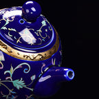 Enamel Porcelain Chinese Tea Set With Inner Sterling Silver