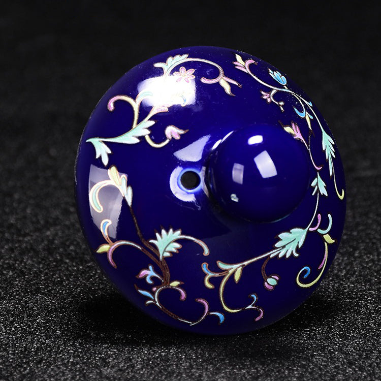 Enamel Porcelain Chinese Tea Set With Inner Sterling Silver