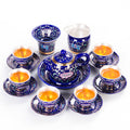 Enamel Porcelain Chinese Tea Set With Inner Sterling Silver