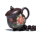 Handmade Yixing Purple Clay Peony Tea Cup