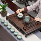乌木茶盘带杯托