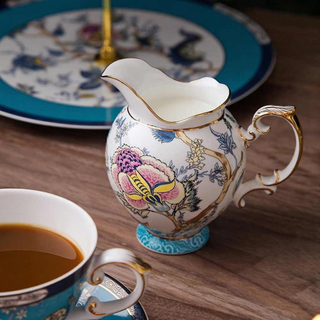 Blue Flowers Bone China Tea Set