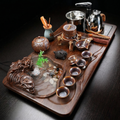 钧窑自动茶具带鱼池茶盘