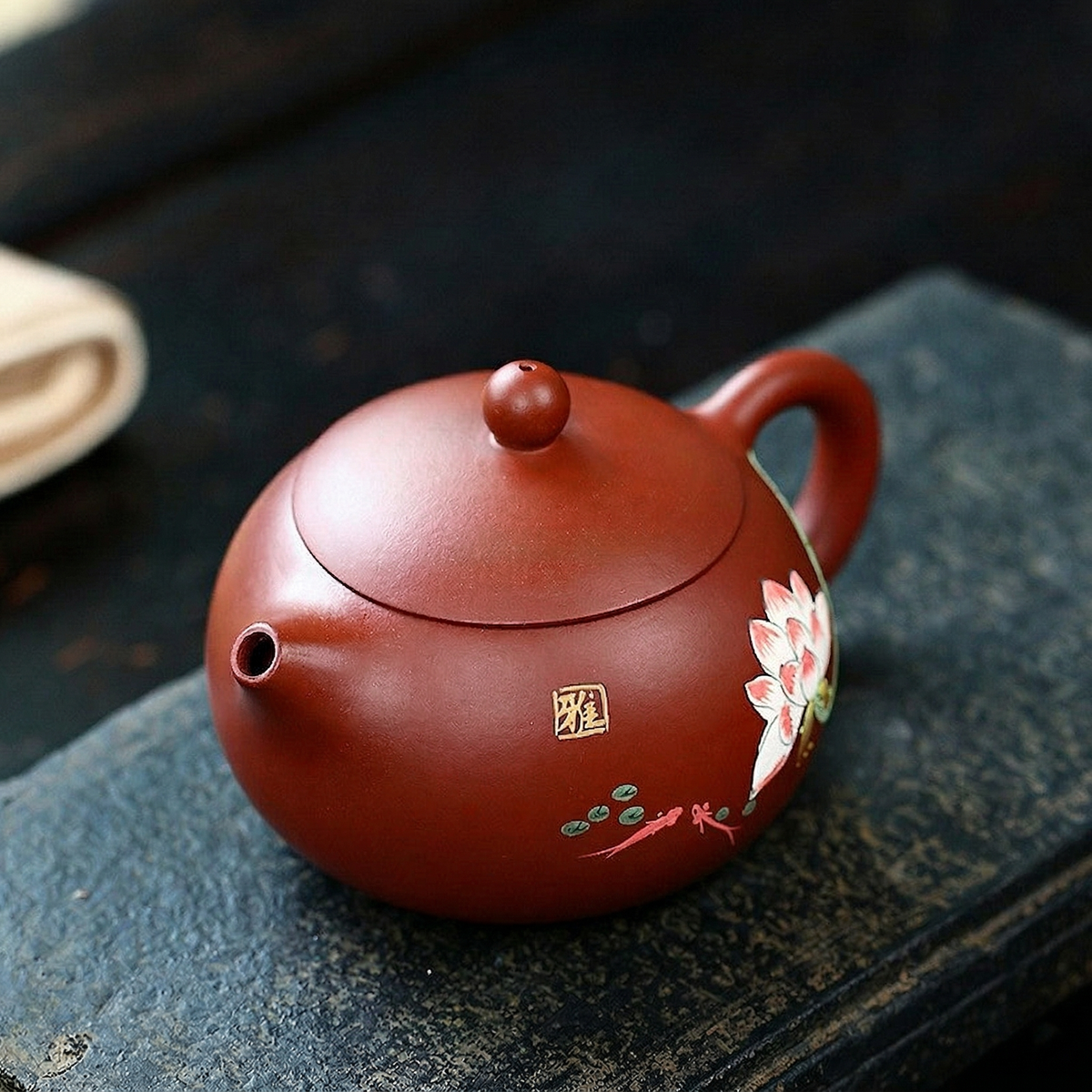 宜兴红泥莲子西施壶茶具