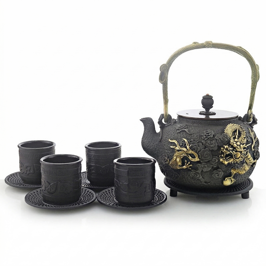 日式铸铁金龙茶具套装