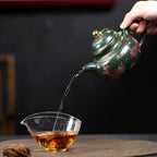 Yixing Green Clay Goldfish Duo Qiu Teapot