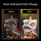 Color-Changing Lion Dance Tea Pet – Pair in Gift Box, Guochao Style