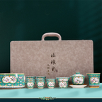 Enamel Porcelain Four Seasons Chinese Tea Set