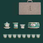 Enamel Porcelain Four Seasons Chinese Tea Set