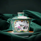 Enamel Porcelain Four Seasons Chinese Tea Set
