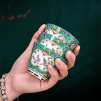 Enamel Porcelain Four Seasons Chinese Tea Set