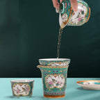 Enamel Porcelain Four Seasons Chinese Tea Set
