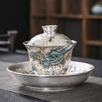 Azure Dragon Sterling Silver Chinese Tea Set