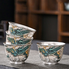 Azure Dragon Sterling Silver Chinese Tea Set