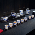 青花手绘金鱼茶具