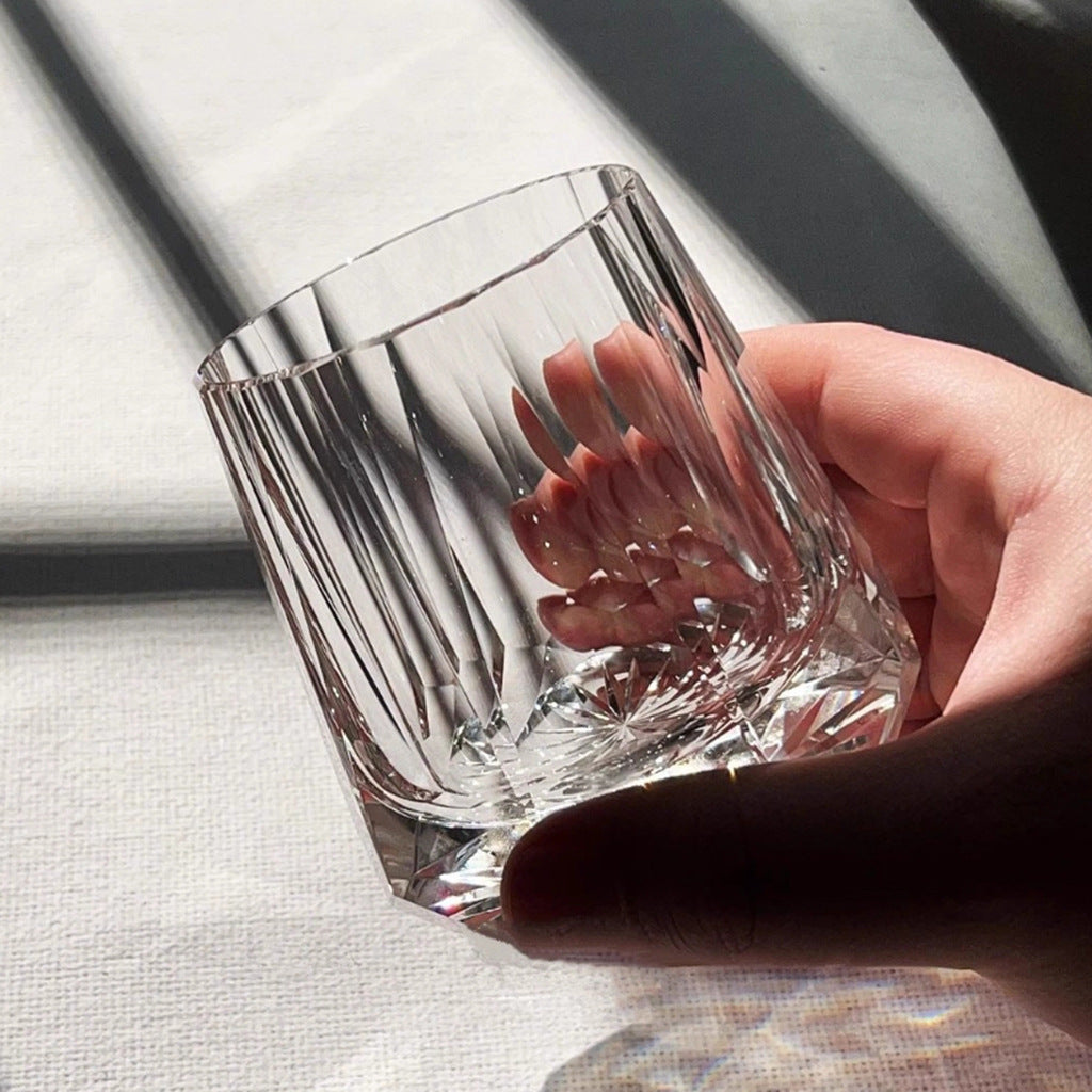 Edo Kiriko Cut Crystal Whiskey Glass Tea Cup – K9 Lead-Free Crystal, 201ml, Light Luxury