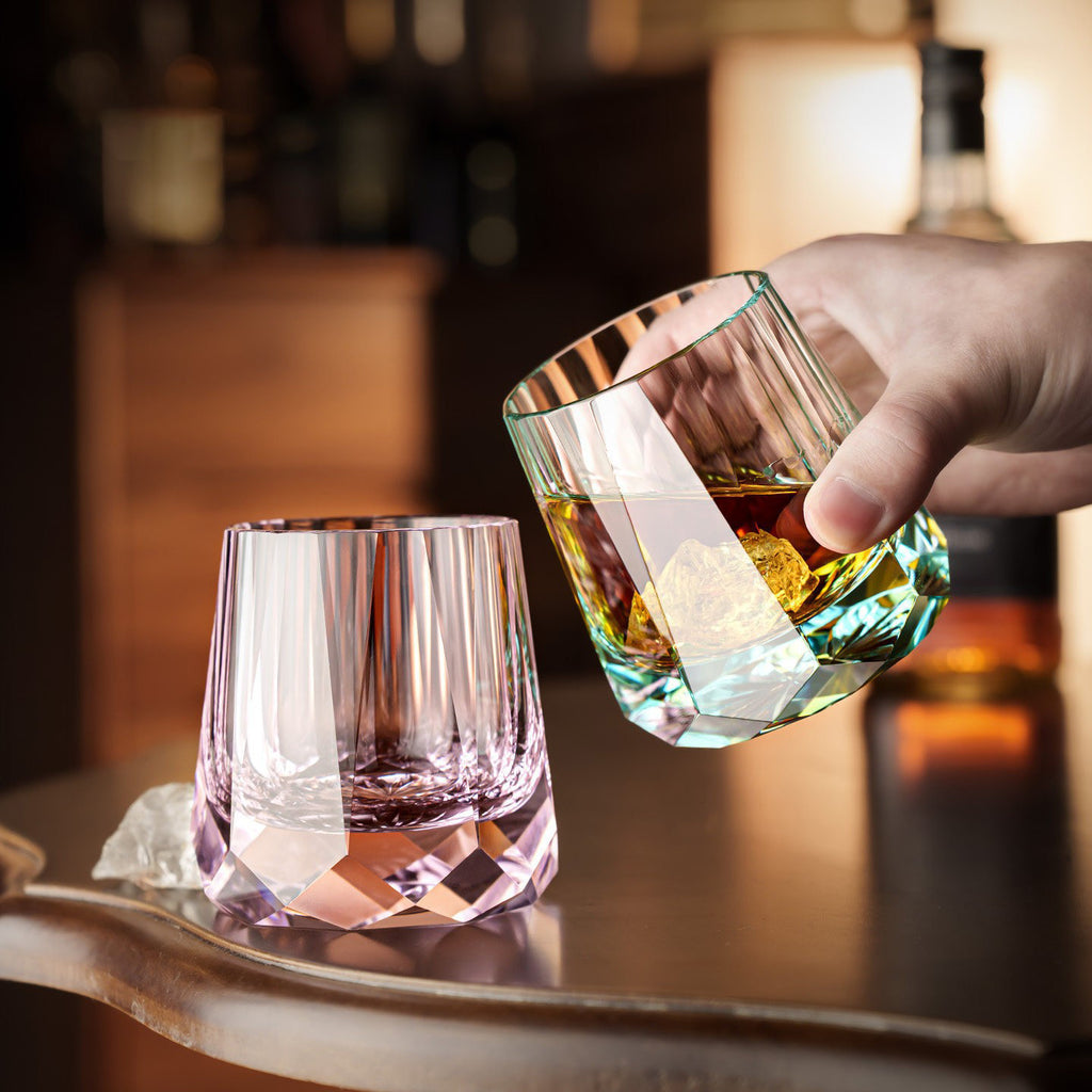 Edo Kiriko Cut Crystal Whiskey Glass Tea Cup – K9 Lead-Free Crystal, 201ml, Light Luxury