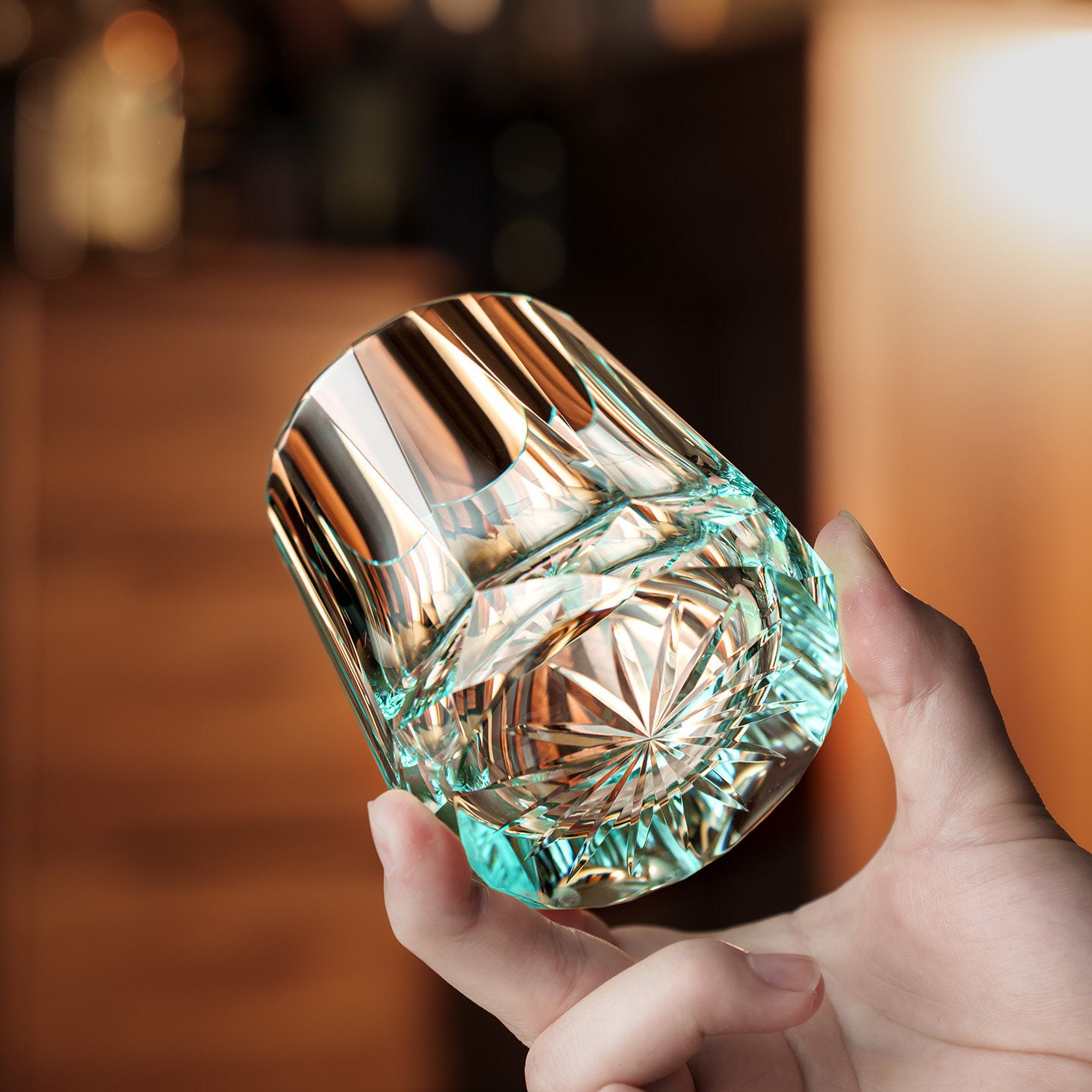 Edo Kiriko Cut Crystal Whiskey Glass Tea Cup – K9 Lead-Free Crystal, 201ml, Light Luxury