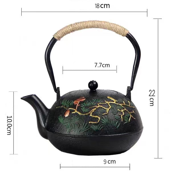 迎客松铸铁茶壶