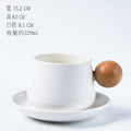 Nordic Ceramic Coffee Cup & Saucer Set – 320ml, Matte Finish (White/Black/Wine Red)