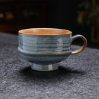 Kiln-Changed Vintage Ceramic Coffee Cup & Saucer Set – 180ml, Coarse Clay Texture